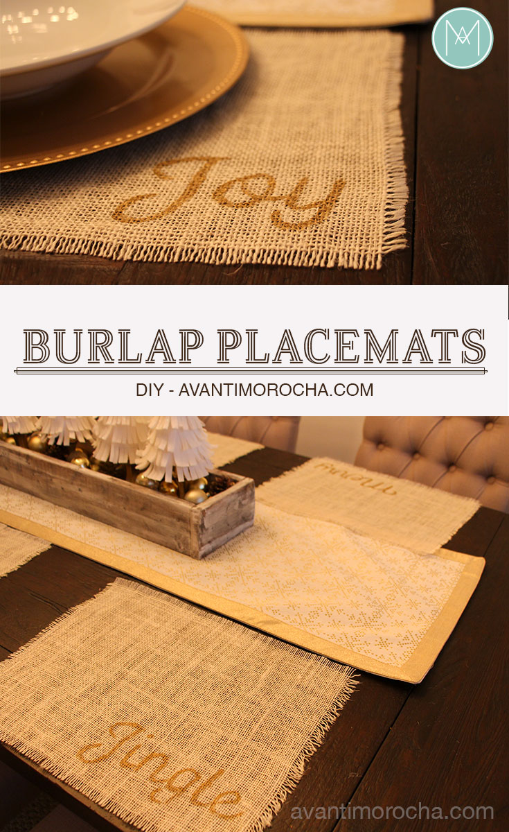 DIY Burlap Placemats / Individuales de Yute Avanti Morocha