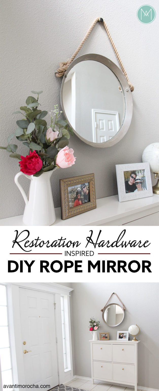DIY Restoration Hardware inspired Rope Mirror | Espejo de Cuerda